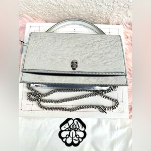 ALEXANDER MCQUEEN Medium Metallic Skull Top-Handle Bag